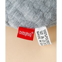 Babyhug Head Shaping Baby Pillow - Grey| Prevents Flat Head Syndrome| Soft & Breathable| Neck & Shoulder Support Pillow| Lightweight & Travel Friendly| 0-6 Months| New Born Gifting Option