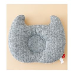 Babyhug Head Shaping Baby Pillow - Grey| Prevents Flat Head Syndrome| Soft & Breathable| Neck & Shoulder Support Pillow| Lightweight & Travel Friendly| 0-6 Months| New Born Gifting Option