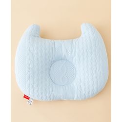 Babyhug Head Shaping Baby Pillow Prevents Flat Head Syndrome Soft & Breathable Neck & Shoulder Support Pillow Lightweight & Travel Friendly 0-6 Months New Born Gifting Option - Blue