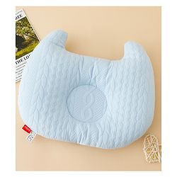 Babyhug Head Shaping Baby Pillow Prevents Flat Head Syndrome Soft & Breathable Neck & Shoulder Support Pillow Lightweight & Travel Friendly 0-6 Months New Born Gifting Option - Blue