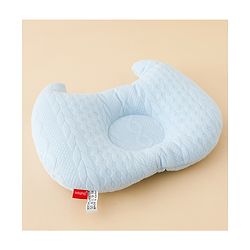 Babyhug Head Shaping Baby Pillow Prevents Flat Head Syndrome Soft & Breathable Neck & Shoulder Support Pillow Lightweight & Travel Friendly 0-6 Months New Born Gifting Option - Blue