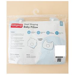 Babyhug Head Shaping Baby Pillow Prevents Flat Head Syndrome Soft & Breathable Neck & Shoulder Support Pillow Lightweight & Travel Friendly 0-6 Months New Born Gifting Option - Blue