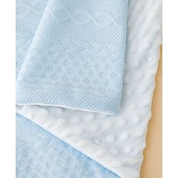 Babyhug Soft & Lightweight All-Season Baby Blanket Gentle & Breathable Durable & Machine Washable Ideal for 012 Months New Born Gifting Option Travel Friendly 100cm X 75cm -Blue