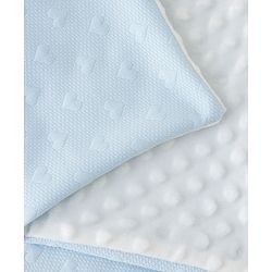 Babyhug All-Season Heart Embossed Baby Blanket Soft & Lightweight Gentle & Breathable Durable & Machine Washable Ideal for 012 Months New Born Gifting Option Travel Friendly 100cm X 75cm  Blue