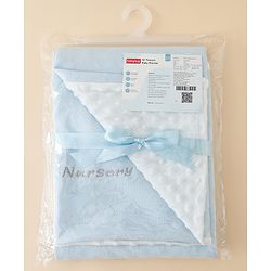 Babyhug All-Season Heart Embossed Baby Blanket Soft & Lightweight Gentle & Breathable Durable & Machine Washable Ideal for 012 Months New Born Gifting Option Travel Friendly 100cm X 75cm  Blue