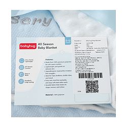 Babyhug All-Season Heart Embossed Baby Blanket Soft & Lightweight Gentle & Breathable Durable & Machine Washable Ideal for 012 Months New Born Gifting Option Travel Friendly 100cm X 75cm  Blue
