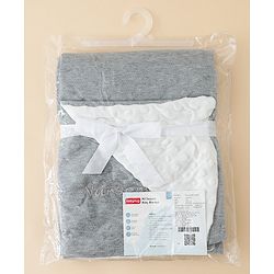 Babyhug All-Season Heart Embossed Baby Blanket - Grey| Soft & Lightweight| Gentle & Breathable| Durable & Machine Washable| Ideal for 012 Months| New Born Gifting Option| Travel Friendly|100cm X 75cm
