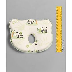 Babyhug Bear Shaped Baby Head Support Pillow Space Print| Prevents Flat Head| Cotton Pillow for Newborn| Soft Breathable Cotton Cover| Ergonomic Head Support| Lightweight Travel Friendly| Memory Foam