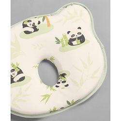 Babyhug Bear Shaped Baby Head Support Pillow Space Print| Prevents Flat Head| Cotton Pillow for Newborn| Soft Breathable Cotton Cover| Ergonomic Head Support| Lightweight Travel Friendly| Memory Foam