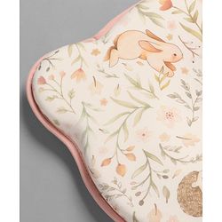 Babyhug Bear Shaped Baby Head Support Pillow Space Print| Prevents Flat Head| Cotton Pillow for Newborn| Soft Breathable Cotton Cover| Ergonomic Head Support| Lightweight Travel Friendly| Memory Foam