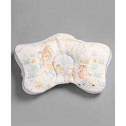 Babyhug Star Shaped Head Support Pillow -Blue|Soft Breathable Cotton Fabric| Ergonomic Head Support| Magical Land Print| Infant Pillow| Lightweight Travel Friendly| Prevents Flat Head| Washable Cover