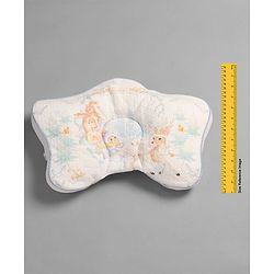 Babyhug Star Shaped Head Support Pillow -Blue|Soft Breathable Cotton Fabric| Ergonomic Head Support| Magical Land Print| Infant Pillow| Lightweight Travel Friendly| Prevents Flat Head| Washable Cover
