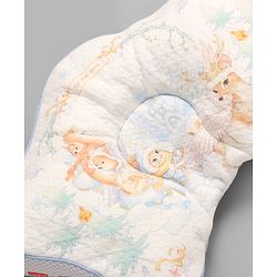 Babyhug Star Shaped Head Support Pillow -Blue|Soft Breathable Cotton Fabric| Ergonomic Head Support| Magical Land Print| Infant Pillow| Lightweight Travel Friendly| Prevents Flat Head| Washable Cover