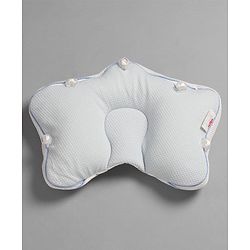 Babyhug Star Shaped Head Support Pillow -Blue|Soft Breathable Cotton Fabric| Ergonomic Head Support| Magical Land Print| Infant Pillow| Lightweight Travel Friendly| Prevents Flat Head| Washable Cover