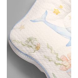 Babyhug Star Shaped Head Support Pillow -Blue|Soft Breathable Cotton Fabric| Ergonomic Head Support| Magical Land Print| Infant Pillow| Lightweight Travel Friendly| Prevents Flat Head| Washable Cover
