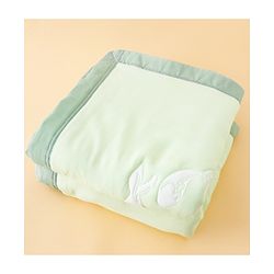 Babyhug 100% Pure Cotton Jacquard Gauze Baby Blanket Happy Bear Print 10 Layer Quilting Ultra Soft Breathable & Absorbent 0-24 Months New Born Essential -Green