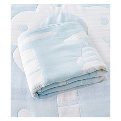 Babyhug 100% Pure Bamboo Baby Blanket Cute Bear Print 6 Layer Quilting Ultra Soft & Light Weight (520g)| Breathable & Absorbent 0-24 Months New Born Essential  - Blue