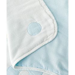 Babyhug 100% Pure Bamboo Baby Blanket Cute Bear Print 6 Layer Quilting Ultra Soft & Light Weight (520g)| Breathable & Absorbent 0-24 Months New Born Essential  - Blue