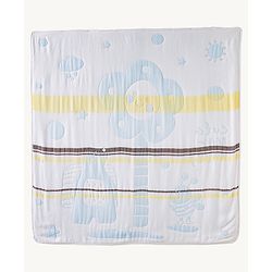Babyhug 100% Pure Bamboo Baby Blanket Cute Bear Print 6 Layer Quilting Ultra Soft & Light Weight (520g)| Breathable & Absorbent 0-24 Months New Born Essential  - Blue