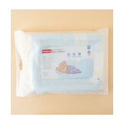 Babyhug 100% Pure Bamboo Baby Blanket Cute Bear Print 6 Layer Quilting Ultra Soft & Light Weight (520g)| Breathable & Absorbent 0-24 Months New Born Essential  - Blue