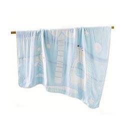Babyhug 100% Pure Bamboo Baby Blanket Cute Bear Print 6 Layer Quilting Ultra Soft & Light Weight (520g)| Breathable & Absorbent 0-24 Months New Born Essential  - Blue