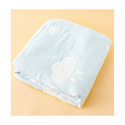 Babyhug 100% Pure Bamboo Baby Blanket Cute Bear Print 6 Layer Quilting Ultra Soft & Light Weight (520g)| Breathable & Absorbent 0-24 Months New Born Essential  - Blue