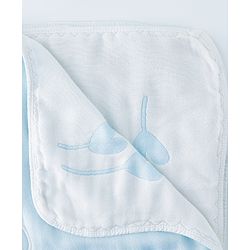 Babyhug 100% Pure Bamboo Baby Blanket Cute baby Elephant Print 6 Layer Quilting| Ultra Soft & Light Weight (520g) Breathable & Absorbent 0-24 Months New Born Essential - Blue