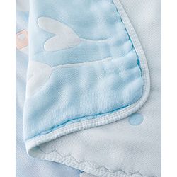 Babyhug 100% Pure Bamboo Baby Blanket Cute baby Elephant Print 6 Layer Quilting| Ultra Soft & Light Weight (520g) Breathable & Absorbent 0-24 Months New Born Essential - Blue