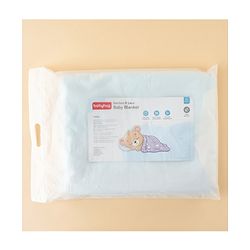 Babyhug 100% Pure Bamboo Baby Blanket Cute baby Elephant Print 6 Layer Quilting| Ultra Soft & Light Weight (520g) Breathable & Absorbent 0-24 Months New Born Essential - Blue