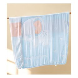 Babyhug 100% Pure Bamboo Baby Blanket Cute baby Elephant Print 6 Layer Quilting| Ultra Soft & Light Weight (520g) Breathable & Absorbent 0-24 Months New Born Essential - Blue