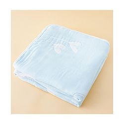 Babyhug 100% Pure Bamboo Baby Blanket Cute baby Elephant Print 6 Layer Quilting| Ultra Soft & Light Weight (520g) Breathable & Absorbent 0-24 Months New Born Essential - Blue