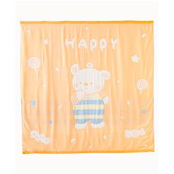 Babyhug 100% Pure Cotton Baby Blanket Bear Print 4 Layer Quilting| Ultra Soft & light Weight (470g) Breathable & Absorbent| 0-24 Months New Born Essential- Peach