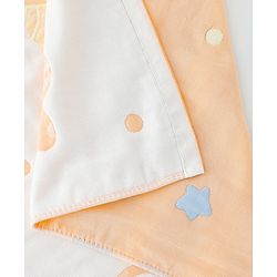 Babyhug 100% Pure Cotton Baby Blanket Bear Print 4 Layer Quilting| Ultra Soft & light Weight (470g) Breathable & Absorbent| 0-24 Months New Born Essential- Peach