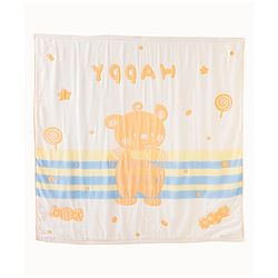 Babyhug 100% Pure Cotton Baby Blanket Bear Print 4 Layer Quilting| Ultra Soft & light Weight (470g) Breathable & Absorbent| 0-24 Months New Born Essential- Peach