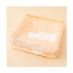 Babyhug 100% Pure Cotton Baby Blanket Bear Print 4 Layer Quilting| Ultra Soft & light Weight (470g) Breathable & Absorbent| 0-24 Months New Born Essential- Peach