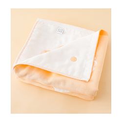 Babyhug 100% Pure Cotton Baby Blanket Bear Print 4 Layer Quilting| Ultra Soft & light Weight (470g) Breathable & Absorbent| 0-24 Months New Born Essential- Peach