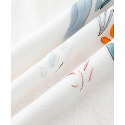 Babyhug 100% Pure Cotton Four Layer Baby Blanket Cute Fawn Print Super Soft & Absorbent Lightweight Breathable Quilt (320g) Gentle on Baby Skin| 024 Months New Born Essential - White