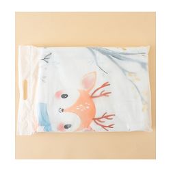 Babyhug 100% Pure Cotton Four Layer Baby Blanket Cute Fawn Print Super Soft & Absorbent Lightweight Breathable Quilt (320g) Gentle on Baby Skin| 024 Months New Born Essential - White