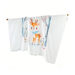 Babyhug 100% Pure Cotton Four Layer Baby Blanket Cute Fawn Print Super Soft & Absorbent Lightweight Breathable Quilt (320g) Gentle on Baby Skin| 024 Months New Born Essential - White
