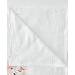 Babyhug 100% Pure Cotton Four Layer Baby Blanket  Lion Print Super Soft & Absorbent Lightweight Breathable Quilt (320g) Gentle on Baby Skin 024 Months| New Born Essential - White