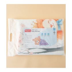 Babyhug 100% Pure Cotton Four Layer Baby Blanket  Lion Print Super Soft & Absorbent Lightweight Breathable Quilt (320g) Gentle on Baby Skin 024 Months| New Born Essential - White
