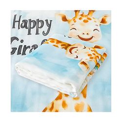Babyhug 100% Pure Cotton Four Layer Baby Blanket  Giraffe Print Super Soft & Absorbent Lightweight Breathable Quilt (320g) Gentle on Baby Skin 024 Months -White