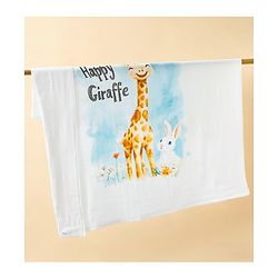 Babyhug 100% Pure Cotton Four Layer Baby Blanket  Giraffe Print Super Soft & Absorbent Lightweight Breathable Quilt (320g) Gentle on Baby Skin 024 Months -White