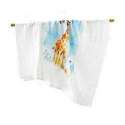 Babyhug 100% Pure Cotton Four Layer Baby Blanket  Giraffe Print Super Soft & Absorbent Lightweight Breathable Quilt (320g) Gentle on Baby Skin 024 Months -White