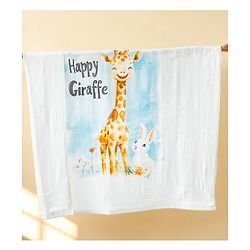 Babyhug 100% Pure Cotton Four Layer Baby Blanket  Giraffe Print Super Soft & Absorbent Lightweight Breathable Quilt (320g) Gentle on Baby Skin 024 Months -White