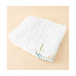 Babyhug 100% Pure Cotton Six Layer Baby Blanket Elephant Print  Super Soft & Absorbent Cotton Bamboo Blend Quilt Lightweight Breathable Gentle on Baby Skin 024 Months 520 g - White
