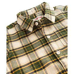 Babyhug Cotton Woven Full Sleeves Checkered Shirt & Trouser Set - Olive Green