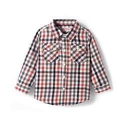 Babyhug Cotton Woven Full Sleeves Checkered Shirt & Trouser Set with Suspender - Mustard