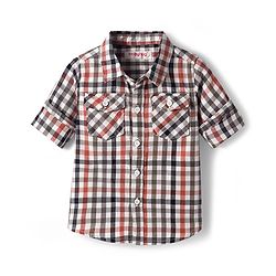 Babyhug Cotton Woven Full Sleeves Checkered Shirt & Trouser Set with Suspender - Mustard
