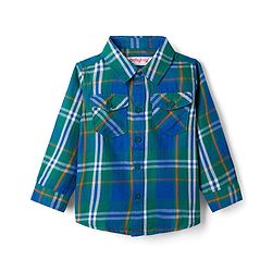 Babyhug Cotton Woven Full Sleeves Checkered Shirt & Trouser Set - Blue & Beige